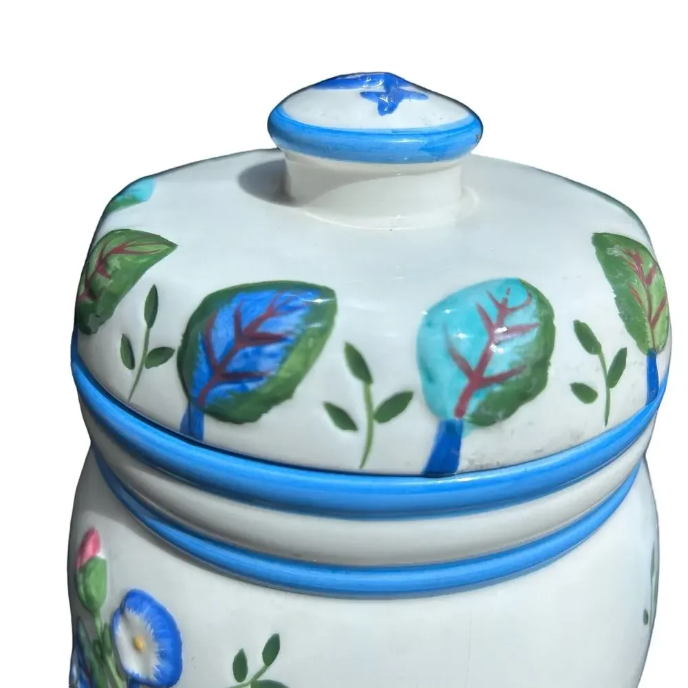 Laura Ashley ceramic‎ Jar vintage floral cottagecore multicolor flour tea cookie